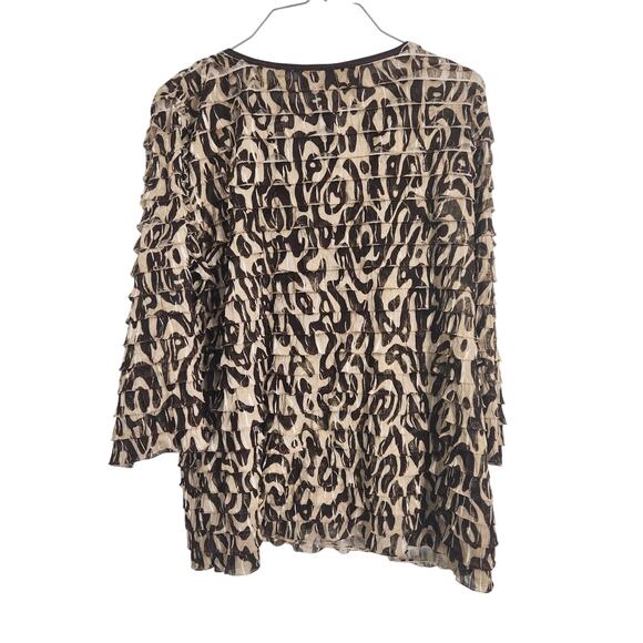 Kim Rogers Animal Print Top Womens Plus Size 1X - Picture 2 of 3